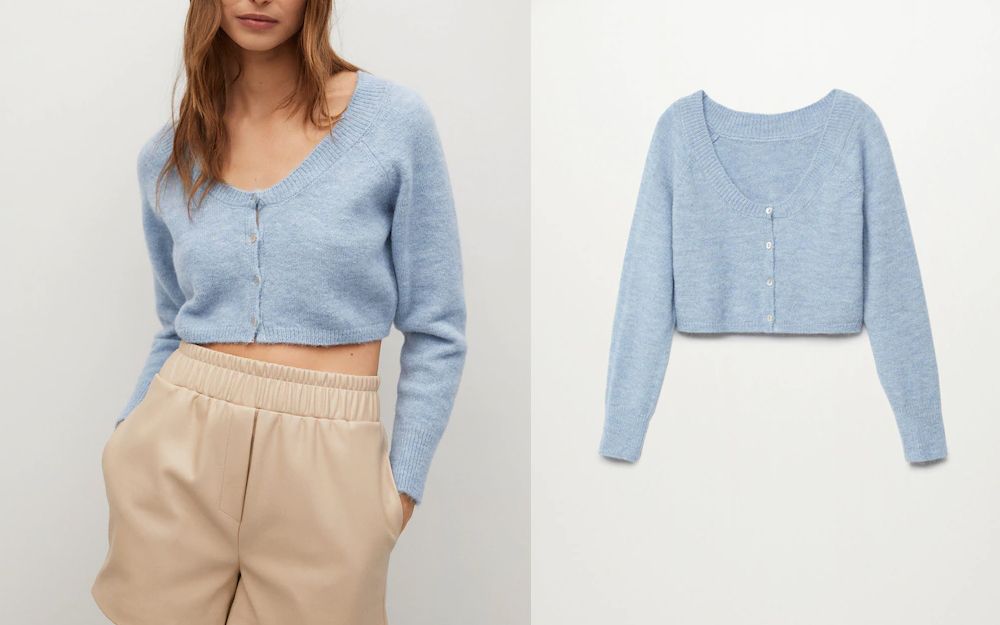 Knitted cropped cardigan (HK$359)