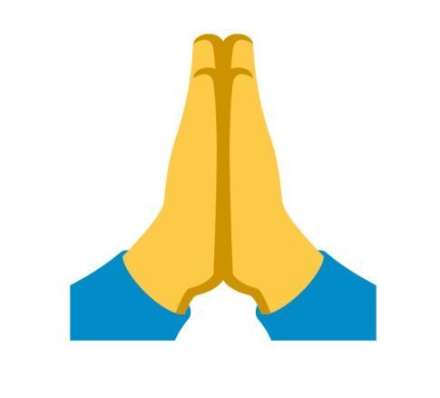 雙手合十  在拜托別人的時候，我們通常會使用這個雙手合十的表情符號，表示感謝。但原來它真正的意思是祈禱，在日本等亞洲地區也同時代表你希望得到別人的原諒。