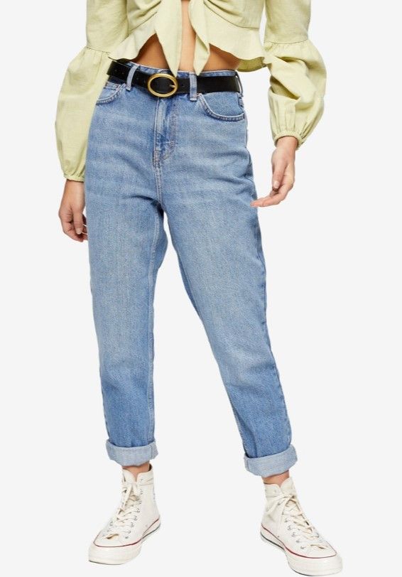 Petite Mid Stone Mom Jeans (原價：HK$500/現售：HK$424.9)