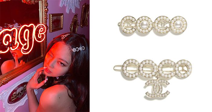 JENNIE同款。上：CHANEL 髮夾 金屬及玻璃珍珠 金及珍珠白色  HK$3,900。下：CHANEL 髮夾 金屬及玻璃珍珠 金及珍珠白色  HK$ 4,200。