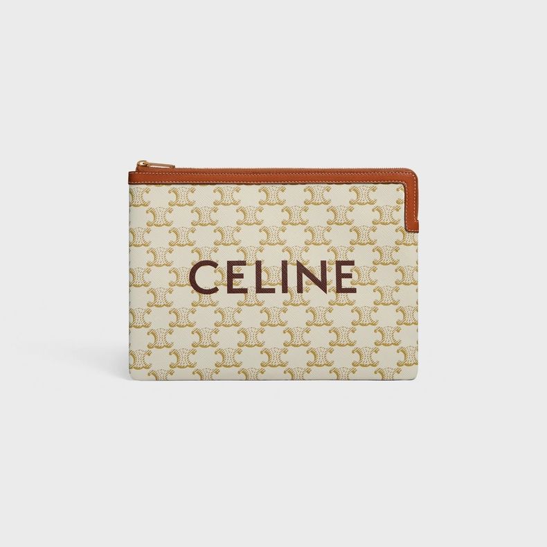 CELINE SMALL POUCH IN TRIOMPHE CANVAS AND LAMBSKIN HK$ 4,200
