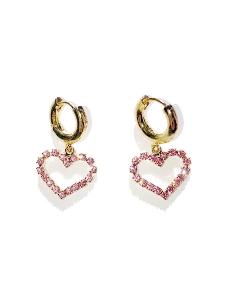Margarent petit heart earings, Pink $36000韓元