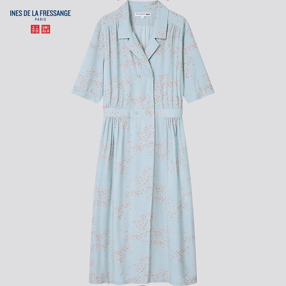 UNIQLO  女裝 INES DE LA FRESSANGE 嫘縈開領開領連身裙 [短袖] HK$399.00