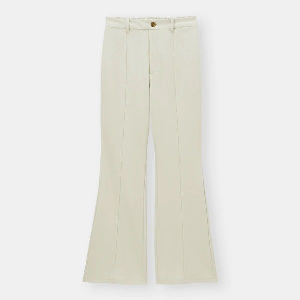 Cut-and-sew color flare slacks + EC #light gray (¥1,990 +税)