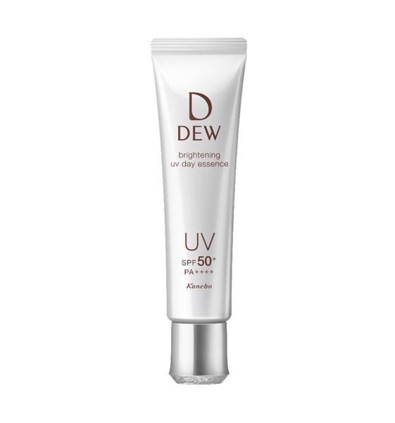 DEW Brightening UV Day Essence (3,500円+稅/40g)：DEW精華能抑制黑色素的產生，同時亦能保護肌膚免受紫外線侵害，令皮膚變得明亮及光澤，而且精華液更可以當作底霜使用。