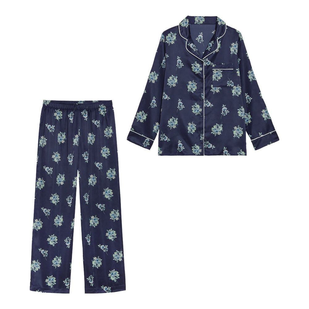 1/2 switch button Satin pajama – flower (原價：HK$179/特價：HK$99)