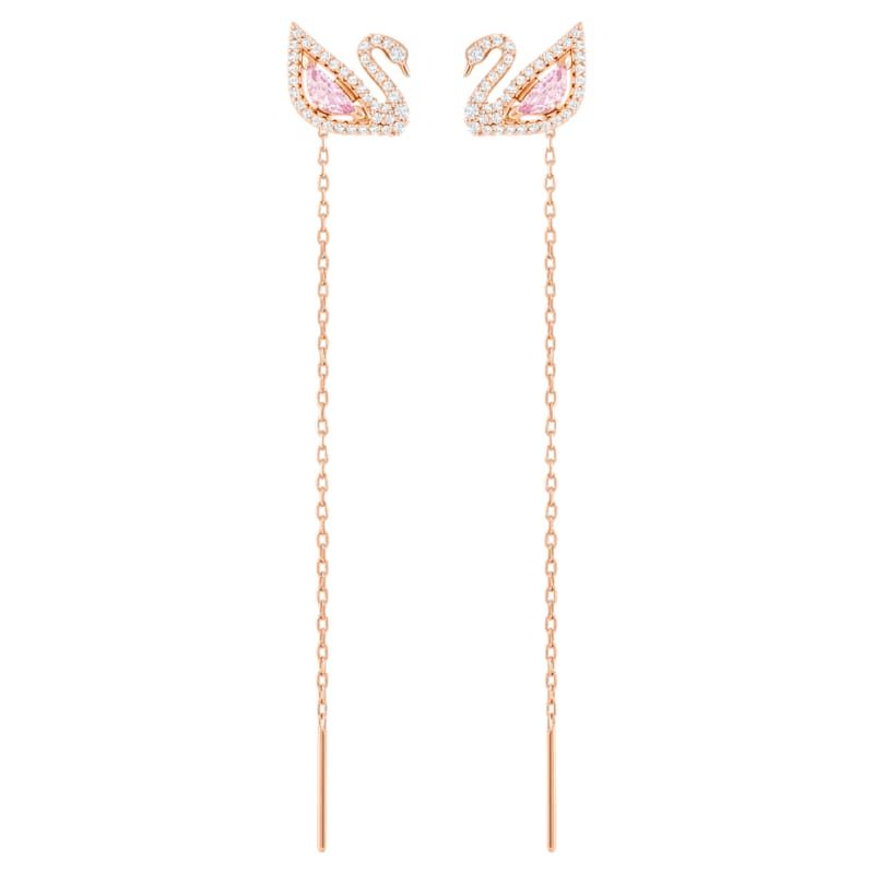 Dazzling Swan 穿孔耳環, 多色設計, 鍍玫瑰金色調 - 原價 HK$ 949 | 優惠價 HK$ 806.50