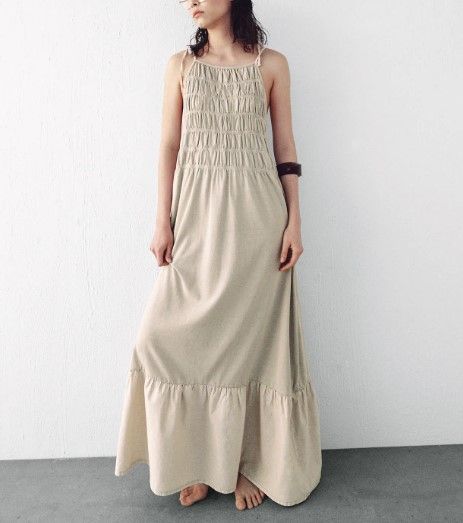 褪色效果縮褶連身裙 (HK$299)