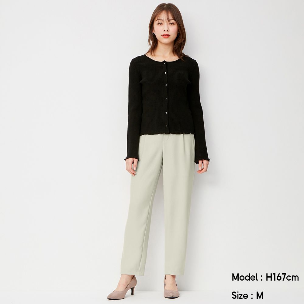 Belted tuck tapered ankle length pants│HK $179