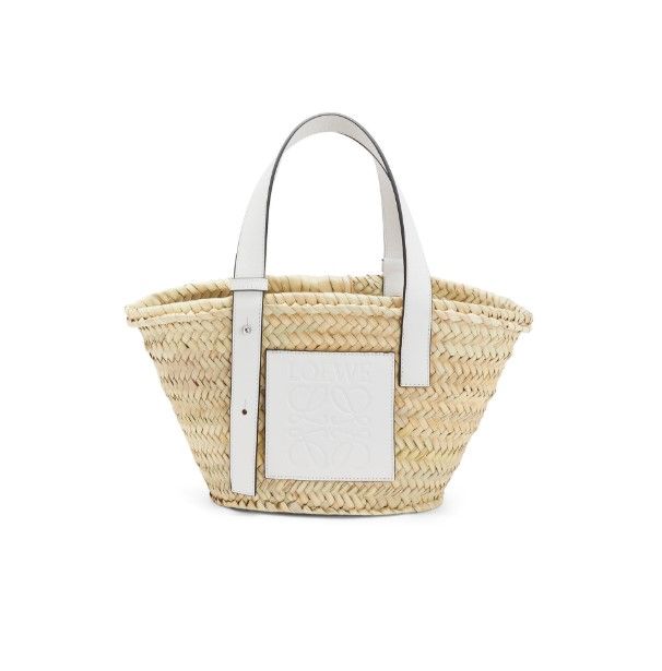 LOEWE Small Basket bag in palm leaf and calfskin (325£/17 x 33 x 13CM) 