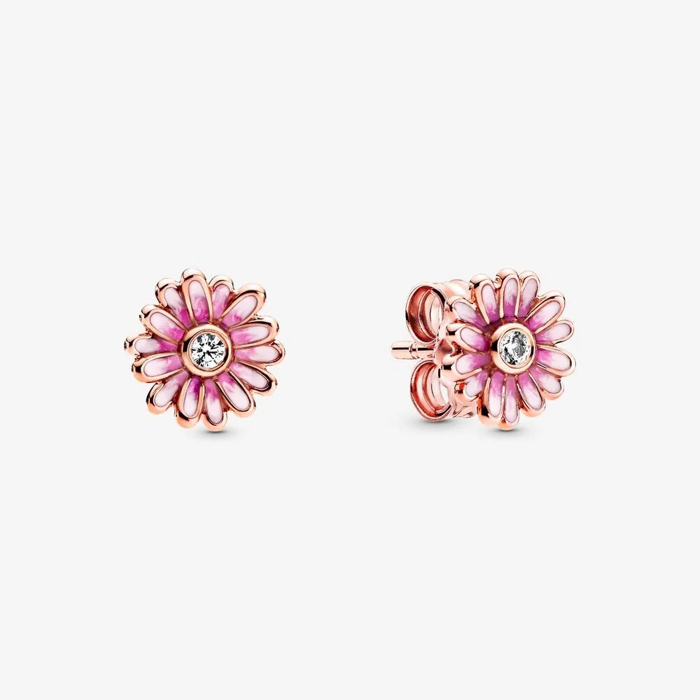 粉紅雛菊針式耳環 HK$599