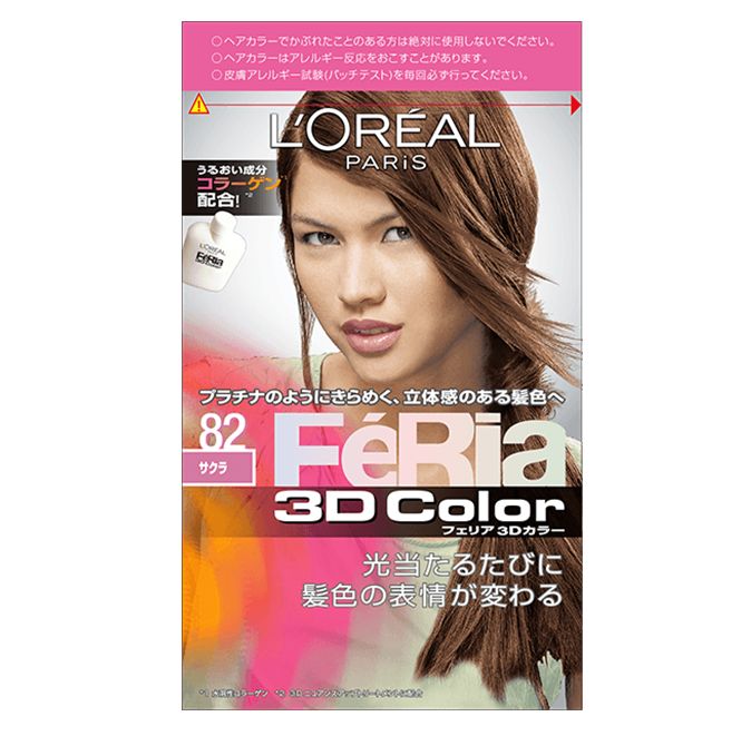 【評級：C】L'Oreal Paris Feria 3D Color  - Sakura (974日元) 「──微粉紅調奶茶色！」 染出來粉紅色較少，說是好看的紅棕色或奶茶色更貼切。乳霜狀易於塗抹，稠黏質地需要清淨較多時間，確保染髮劑不殘留頭皮。  髮色還原度：2 / 5  鎖色力：2.5 / 5  使用感受：3 / 5