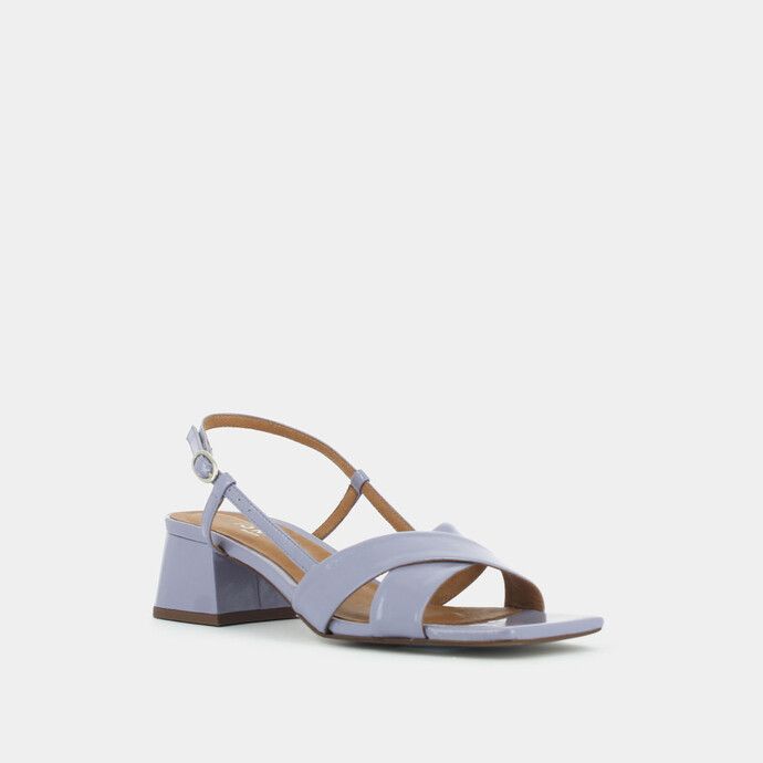 CROSS-STRAP SLINGBACK SANDALS in lilas patent leather ‌｜HK$1400