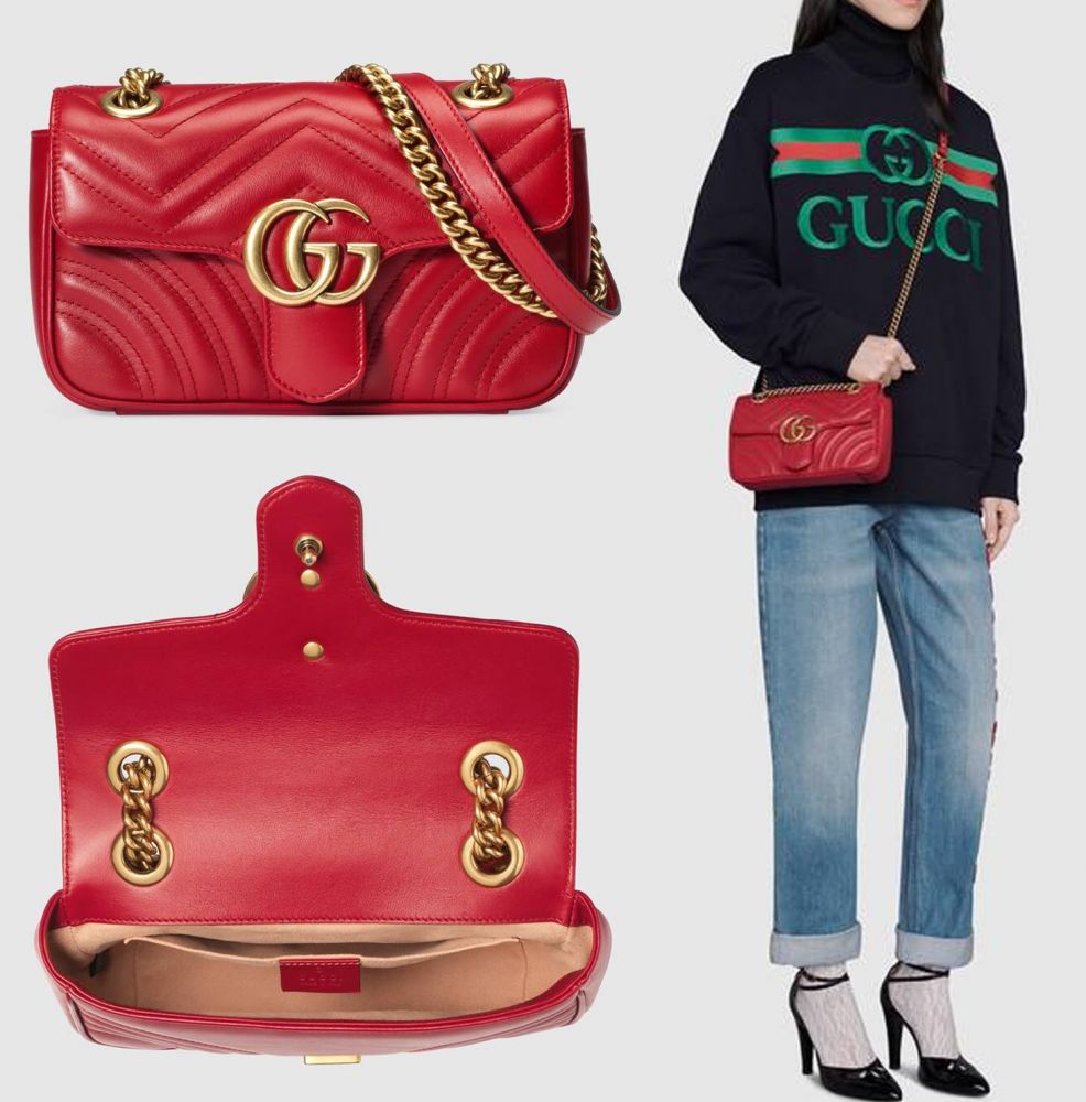 Gucci GG Marmont Matelasse Mini 肩背包：原價：HK$18,600 | 現售：HK$15,820