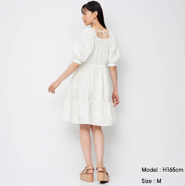 Square neck tiered mini dress｜¥2,490