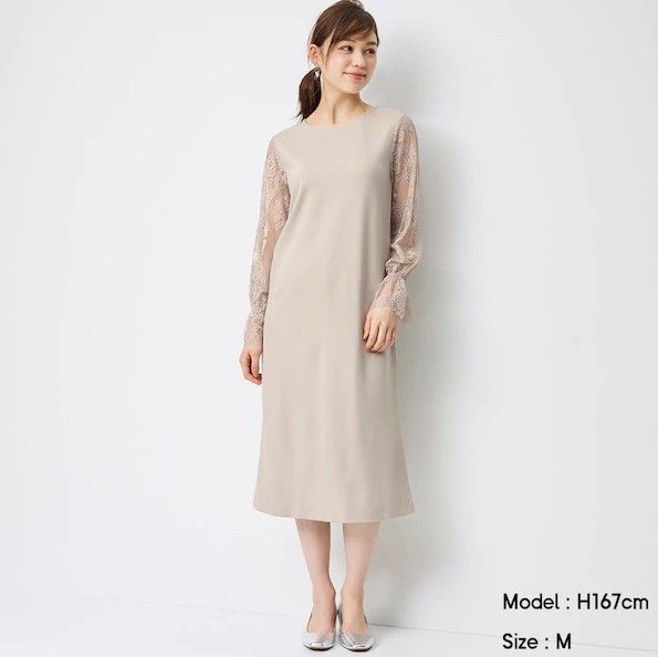 Lace sleeve dress｜¥1,990