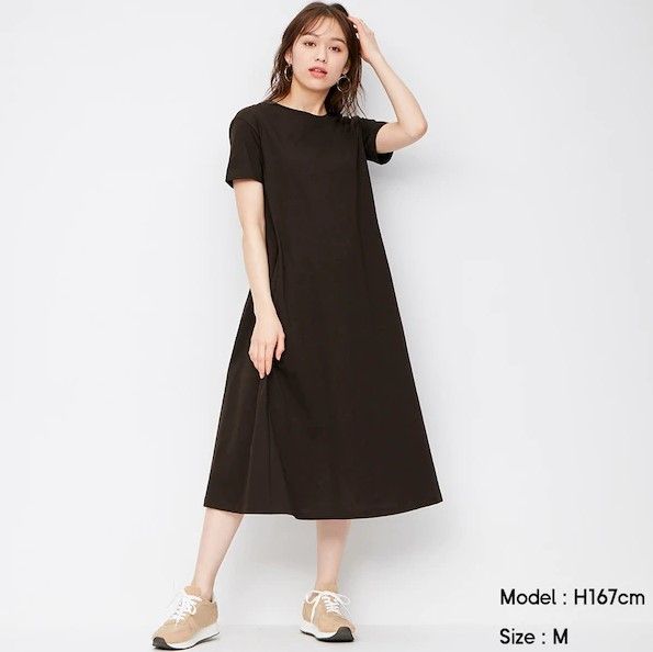Mercerized A-line dress｜¥1,290