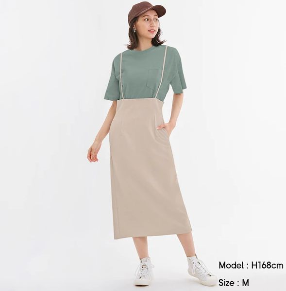 GU - 吊帶高腰半身裙 | 售價：日元¥2490未連稅