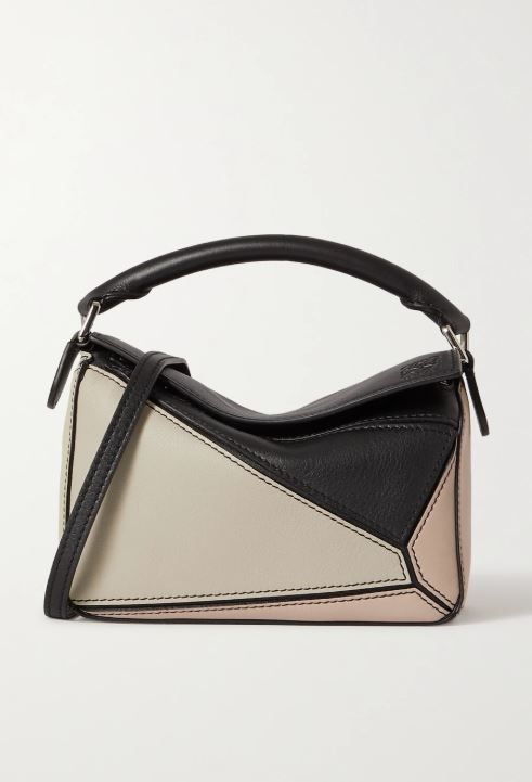 LOEWE Puzzle mini color-block leather shoulder bag 網購價 £1,450 | 退稅後 £1,208 (折合港幣約$13,019) | 香港價HK$16,550