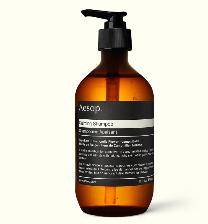 3. Aesop 舒緩洗髮露  來自Aesop的這款洗頭水加入鼠尾草葉、洋甘菊花，能提供鎮靜、溫和清潔的功效，即使是中性至敏感性、乾燥和痕癢的頭皮都適合使用。