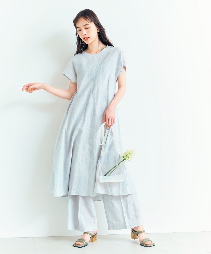 French linen flare dress｜¥13,200
