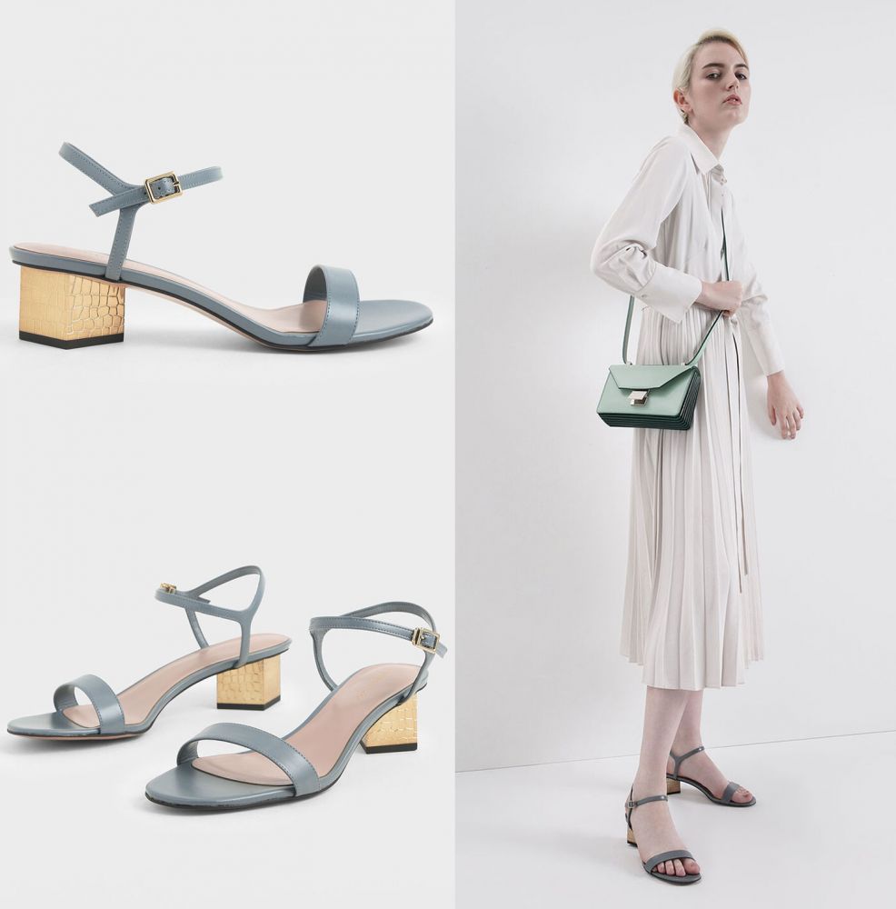 金屬粗跟涼鞋|原價:HK$369/現售:HK$259 金屬粗跟涼鞋|原價:HK$369/現售:HK$259