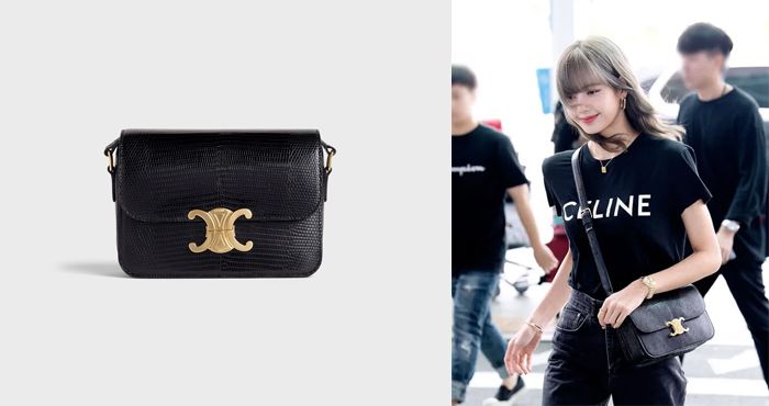 CELINE TEEN TRIOMPHE BAG IN LIZARD BLACK HK$50,000