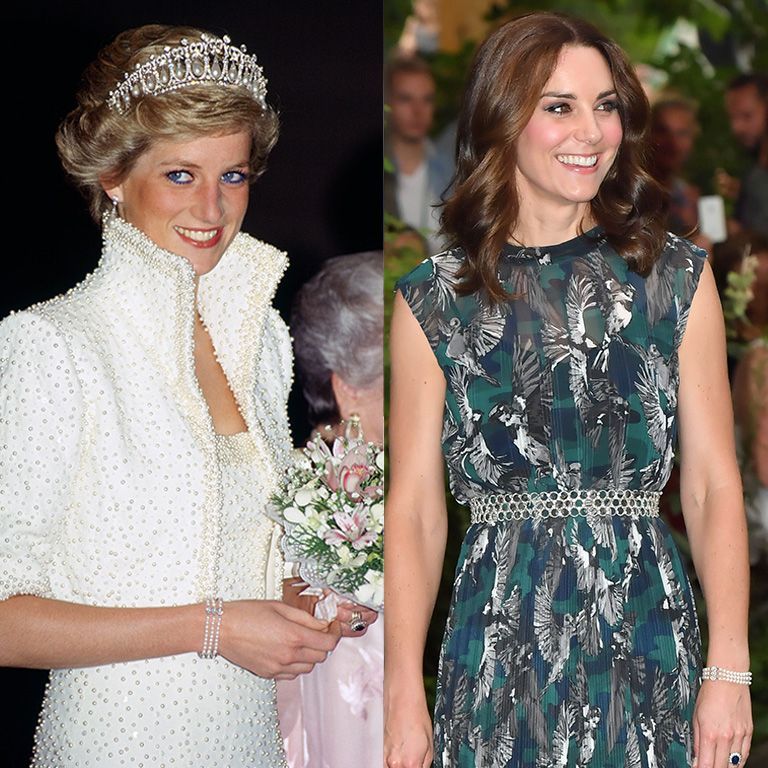 【6. Three Strand Pearl Bracelet】 這款珍珠手鍊由Nigel Milne於1988年為戴安娜王妃所設計，戴安娜王妃經常佩戴這款作品出席公開場合，是戴安娜王妃最為鐘情的珠寶之一。直至凱特王妃於2017年在德國進行皇家巡迴演出時，才再一次令這件作品重現大眾眼前。