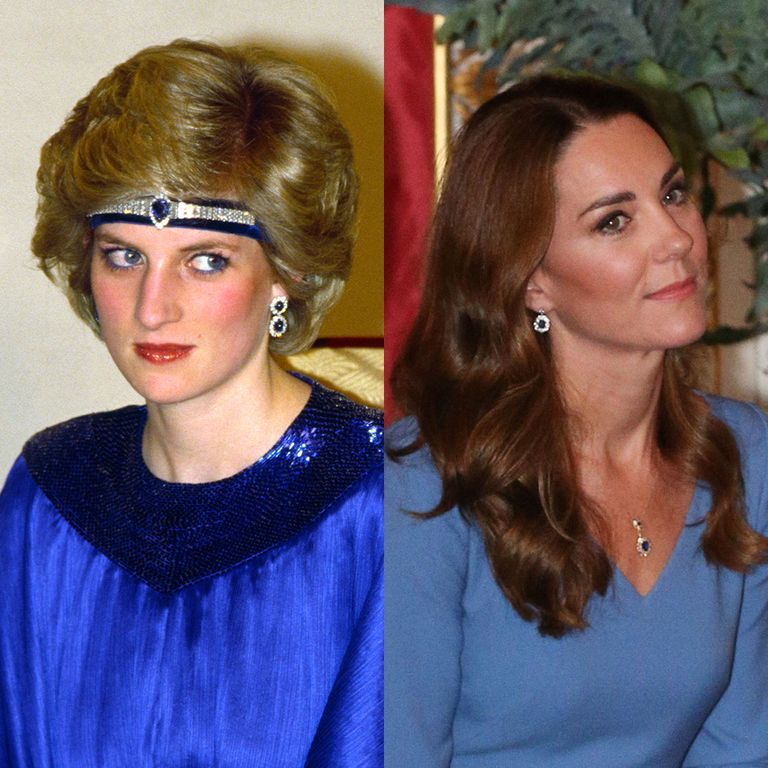 【8. The Reinvented Sapphire Earrings】 這款藍寶石耳環是沙特阿拉伯王儲法赫德贈送給戴安娜王妃的結婚禮物，與著名的藍寶石婚戒剛好配襯成套，相當珍貴。威廉王子在2010年提出將耳環的設計改為水滴形，並交給了凱特王妃，至此這款藍寶石耳環已經成為凱特王妃的標誌性耳環之一。