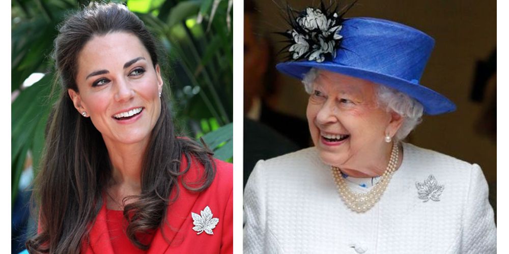 【10. The Maple-Leaf Brooch】 凱特王妃在2011年北美巡迴訪問時，所佩戴的楓葉胸針是在1993年喬治六世國王在英女皇的禮物，對英女皇而言有著重大的意義，更曾被Camilla公爵夫人所佩戴。如此珍貴的作品英女皇都捨得借予凱特王妃，可見彼此的關係非常親密。