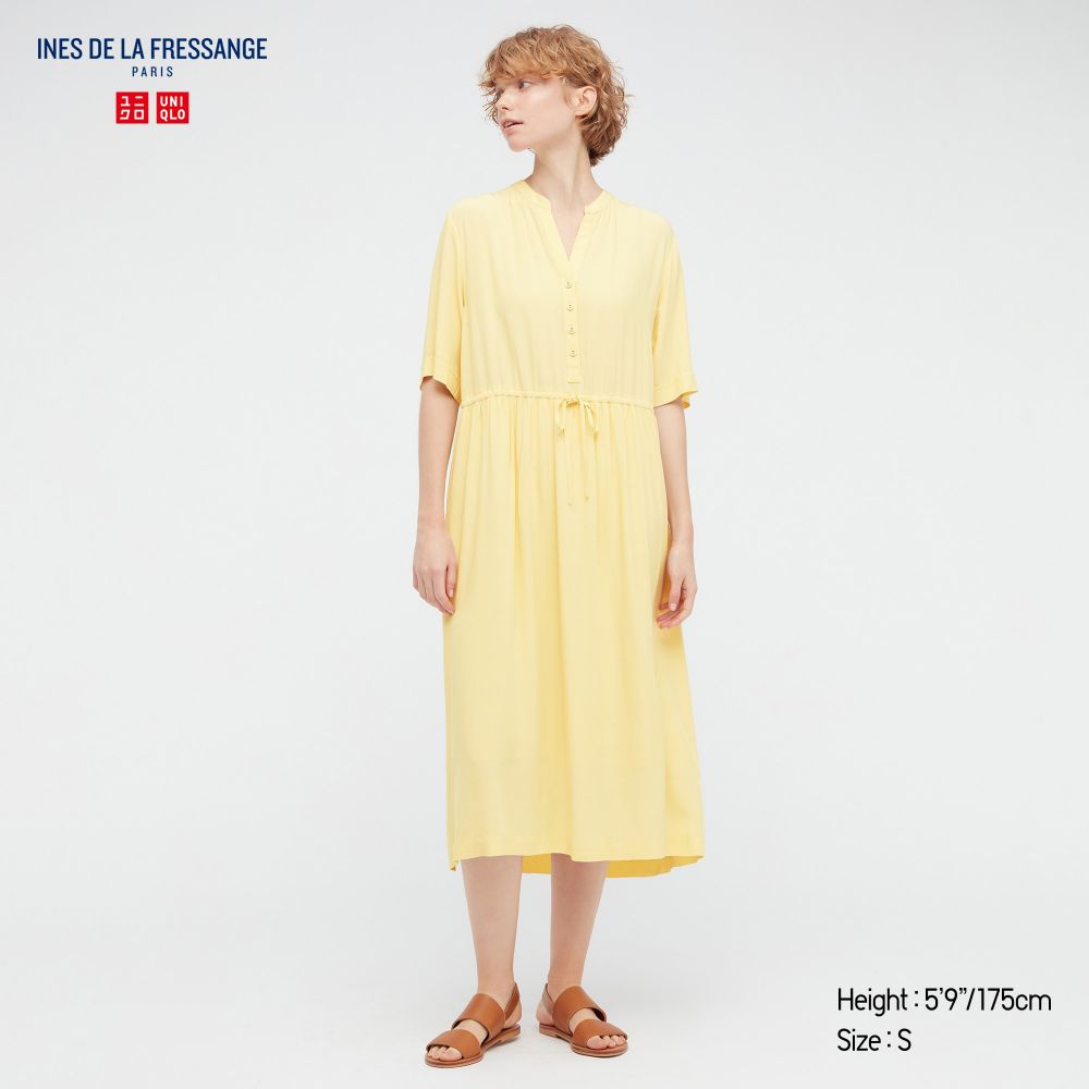 INES DE LA FRESSANGE 嫘縈打褶連身裙 (原價：HK$399/特價：HK$149)