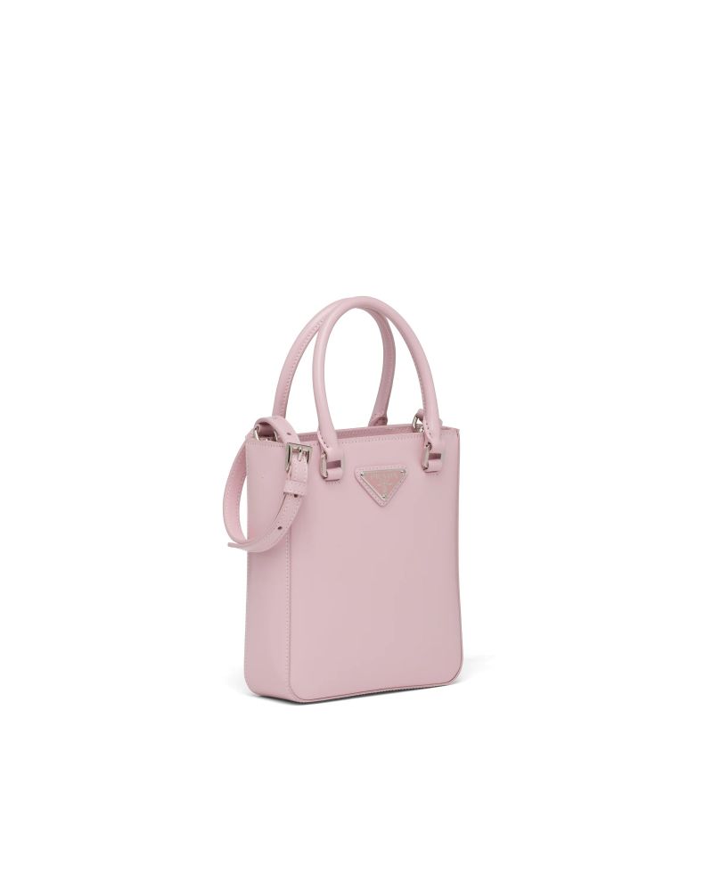 PRADA Small brushed leather tote Alabaster Pink，HK$ 13,300