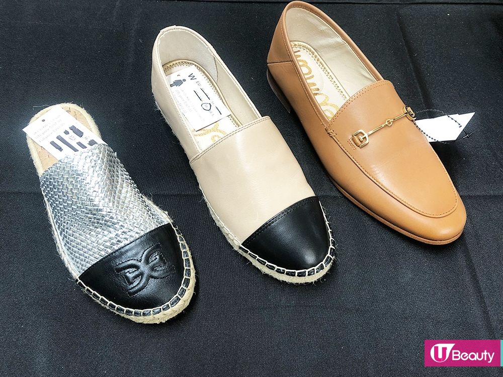 Sam Edelman平底鞋：（左）原價 HK$990 | 特價 HK$297；（中）原價 HK$890 | 特價 HK$267；（右）原價 HK$1290 | 特價 HK$387
