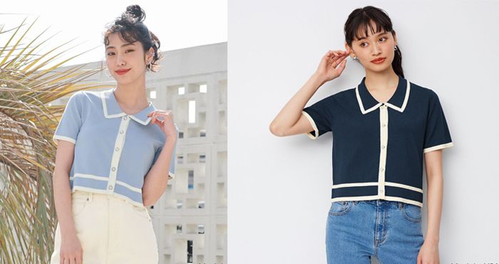 Bi-color pearl button cardigan $149