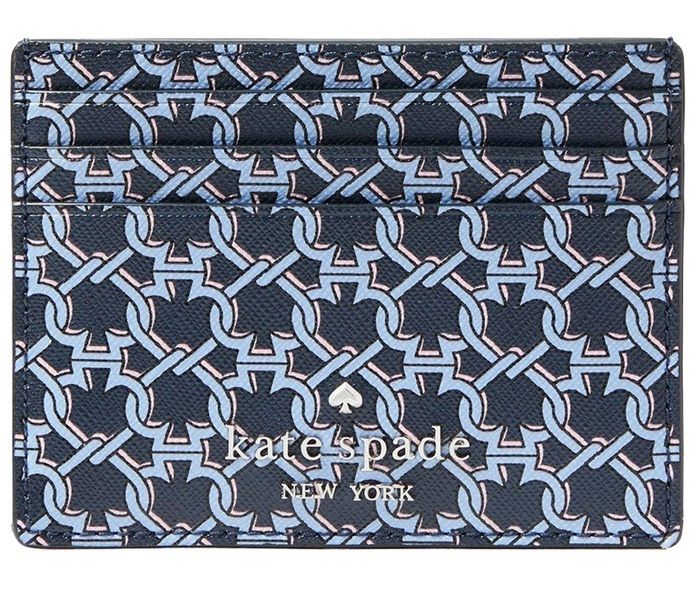 Kate Spade Spade Link Small Slim Card Holder in Blue Multi  原價：HK$ 1,092 | 現售：HK$ 385 （35折）