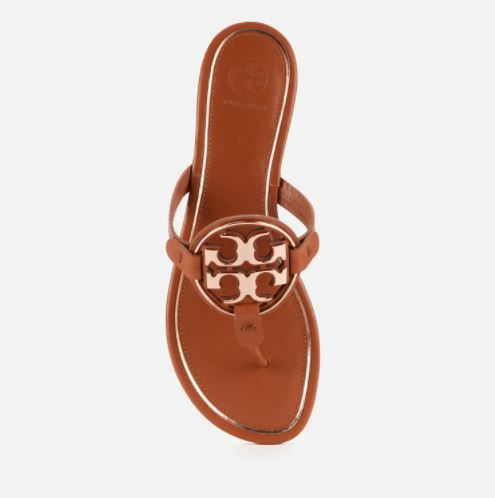 Tory Burch Women's Metal Miller Toe Post Sandals - Tan/Rose Gold 原價HK$2214.5 | 香港售價HK$2600 | 限時67折 HK$1483.7