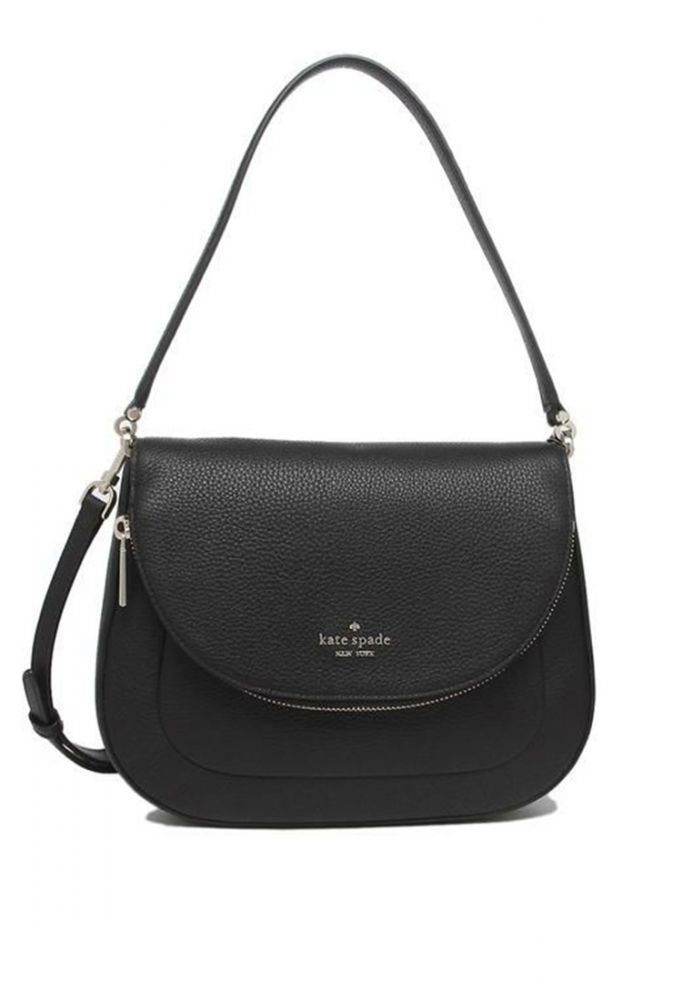 Kate Spade Leila Medium Flap Shoulder Bag WKR00330 Black   原價：HK$ 5,200   | 現售： HK$ 2,100  4折
