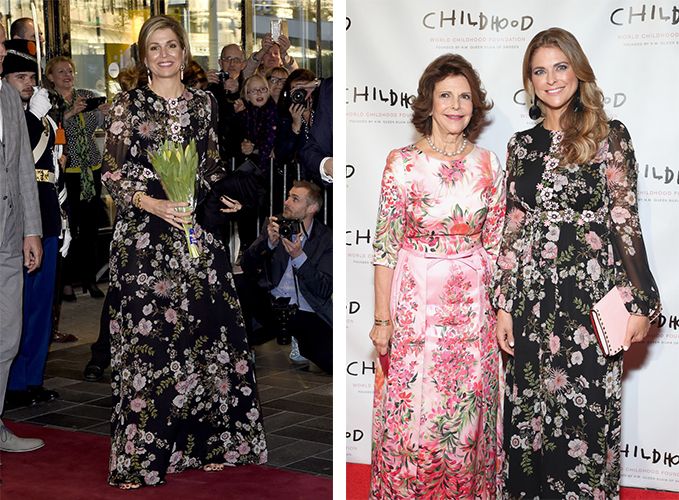 【8. 麥西瑪王后、瑪德琳公主】Giambattista Valli的這款花卉禮服設計典雅、大方得體，難怪荷蘭麥西瑪王后（Queen Maxima）和瑞典瑪德琳公主（Princess Madeleine）都有穿著。