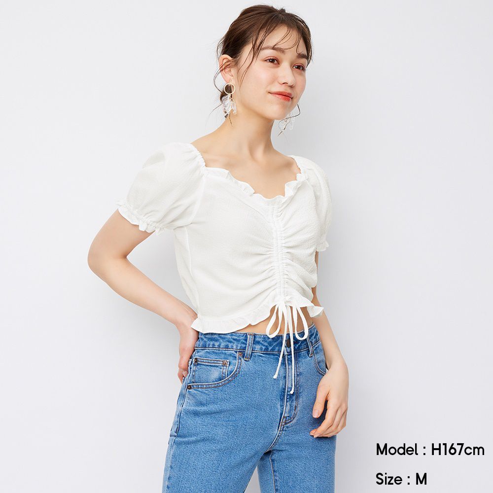 Front drawstring blouse  原價：HK$149｜現售：HK$79