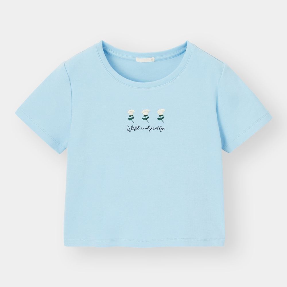Cropped embroidery T-shirt  原價：HK$79｜現售：HK$39