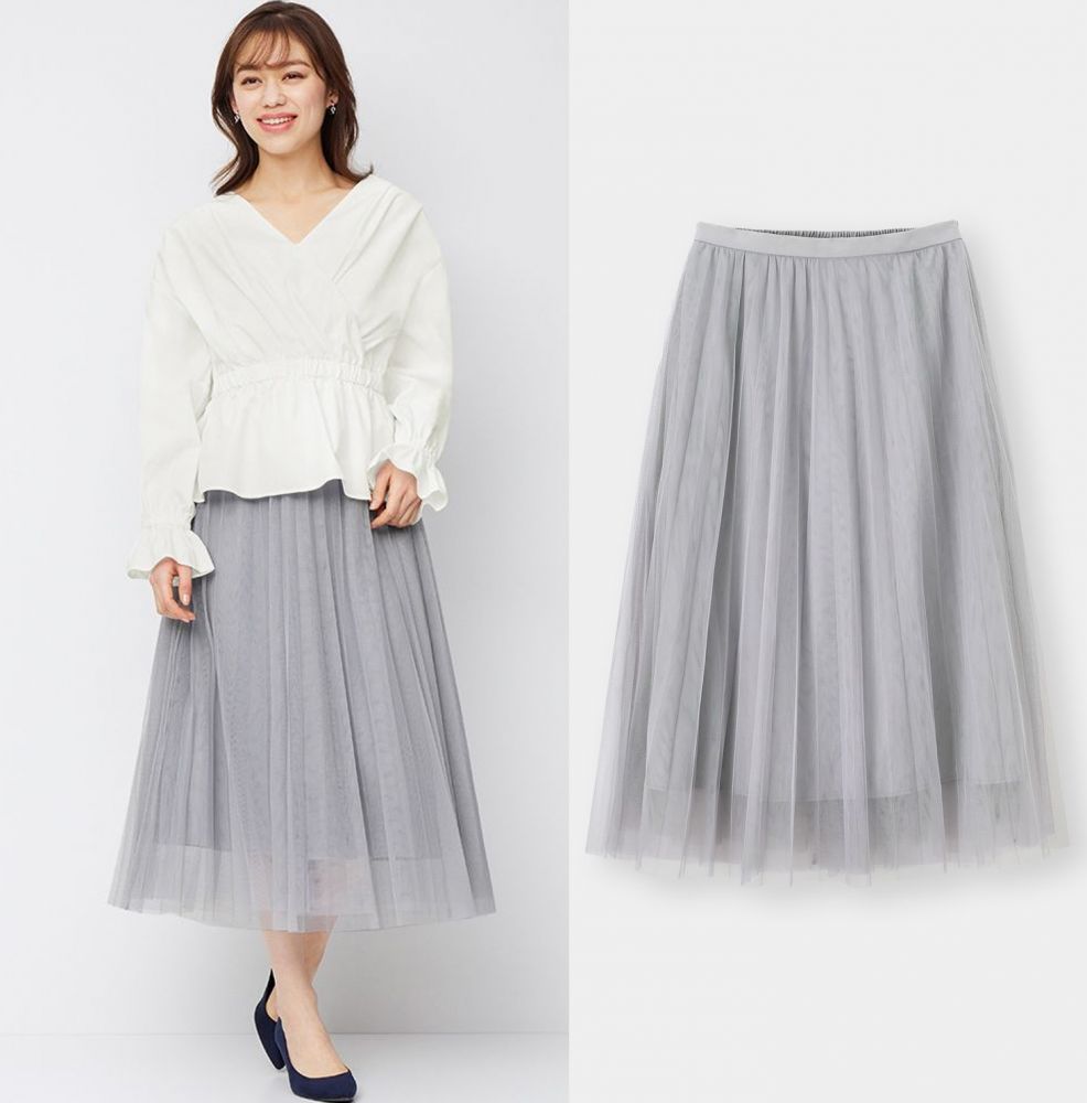 Tulle pleated skirt  原價：HK$179｜現售：HK$99
