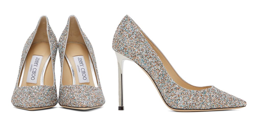 Silver Glitter Romy 100 Heels (原價HK$5,250│特價HK$2,730)