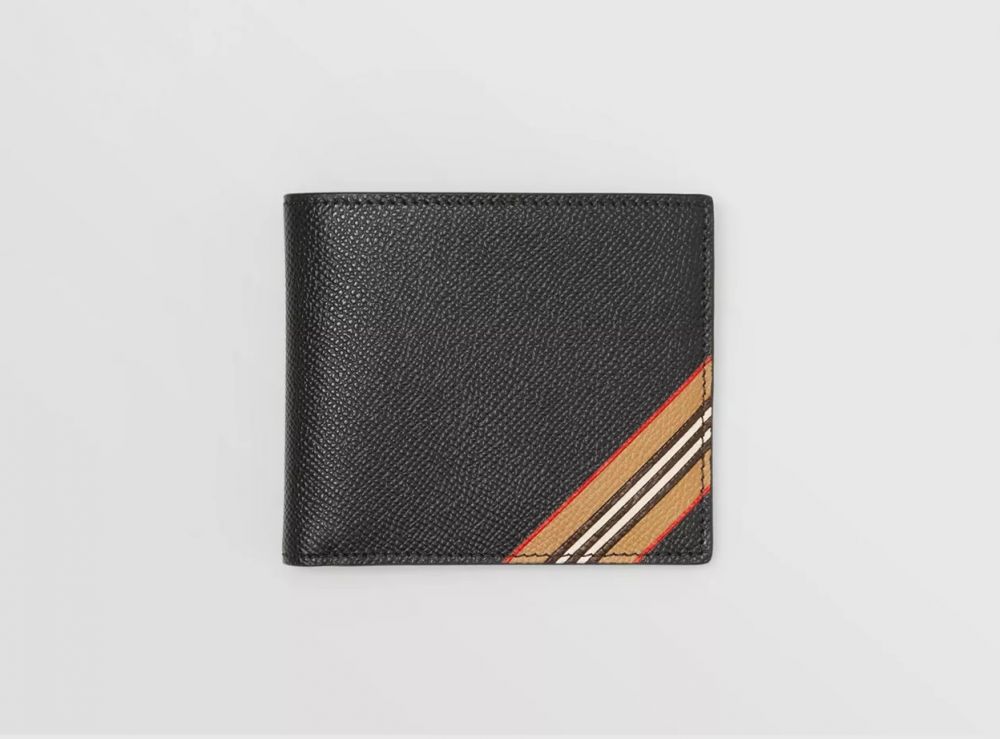 BURBERRY Icon Stripe Print Leather International Bifold Wallet  HKD3,300 