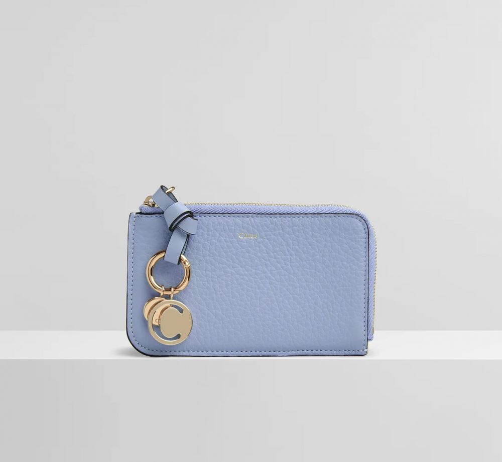 Chloé Alphabet small tri-fold wallet with leather link in grained & shiny calfskin  HK$ 3,500