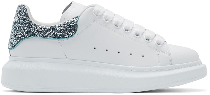 ALEXANDER MCQUEEN White & Blue Glitter Oversized Sneakers 現價2604 原價4200 (38% OFF)