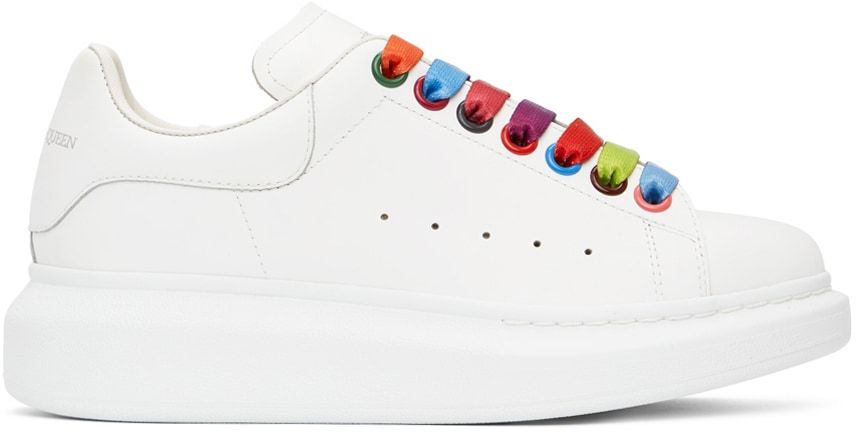 ALEXANDER MCQUEEN SSENSE Exclusive White Rainbow Oversized Sneakers 現價2968 原價4300 (31% OFF)