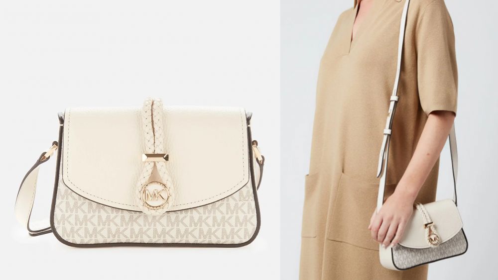 MICHAEL Michael Kors Women's Lea Small Flap Cross Body Bag - Vanilla/LT Cream  原價 HK$ 2266 | 優惠價 HK$ 1359.60