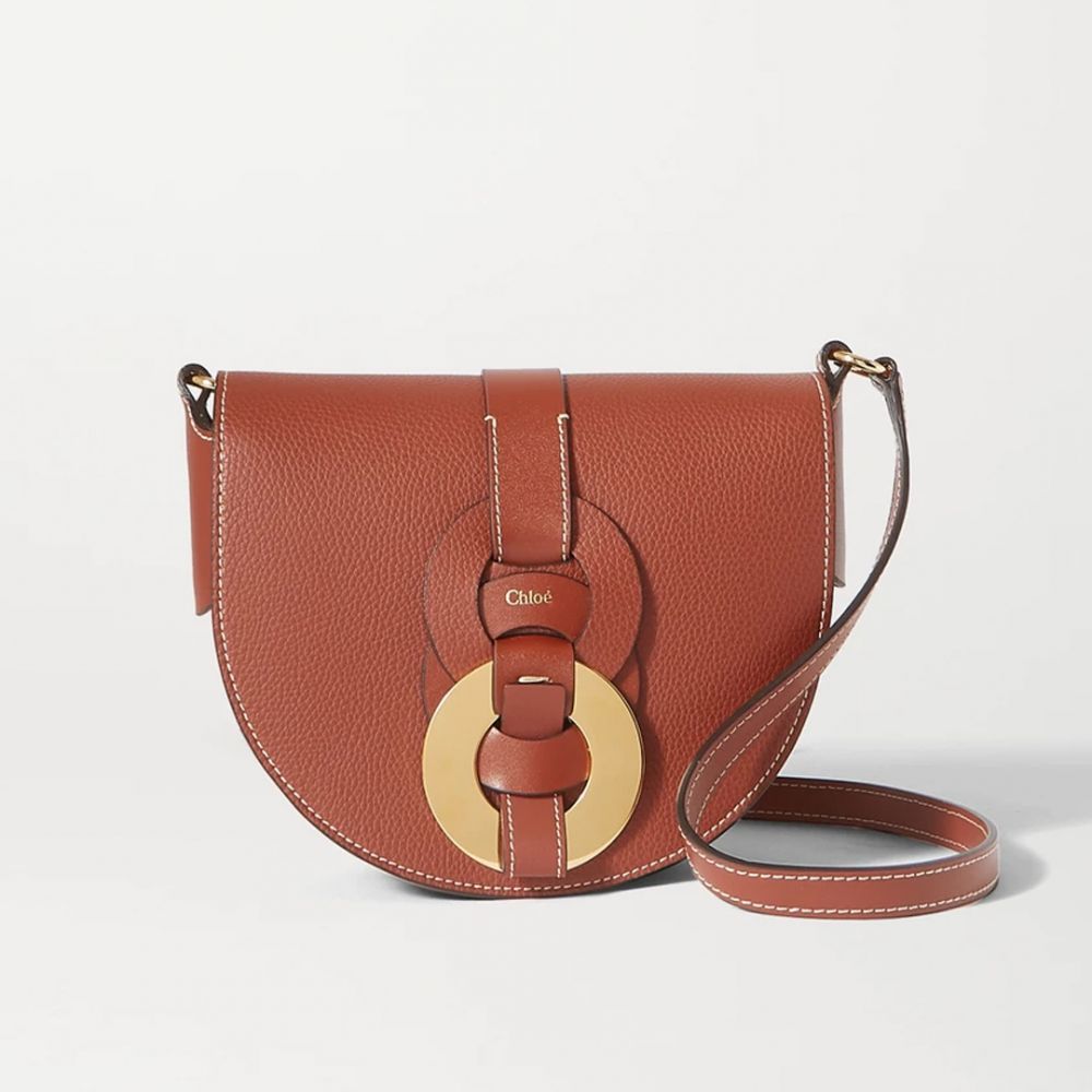 Darryl small textured-leather shoulder bag #Brown 香港專櫃售價$HK$ 10,000｜退稅價£791.67 (約港幣$8,379)