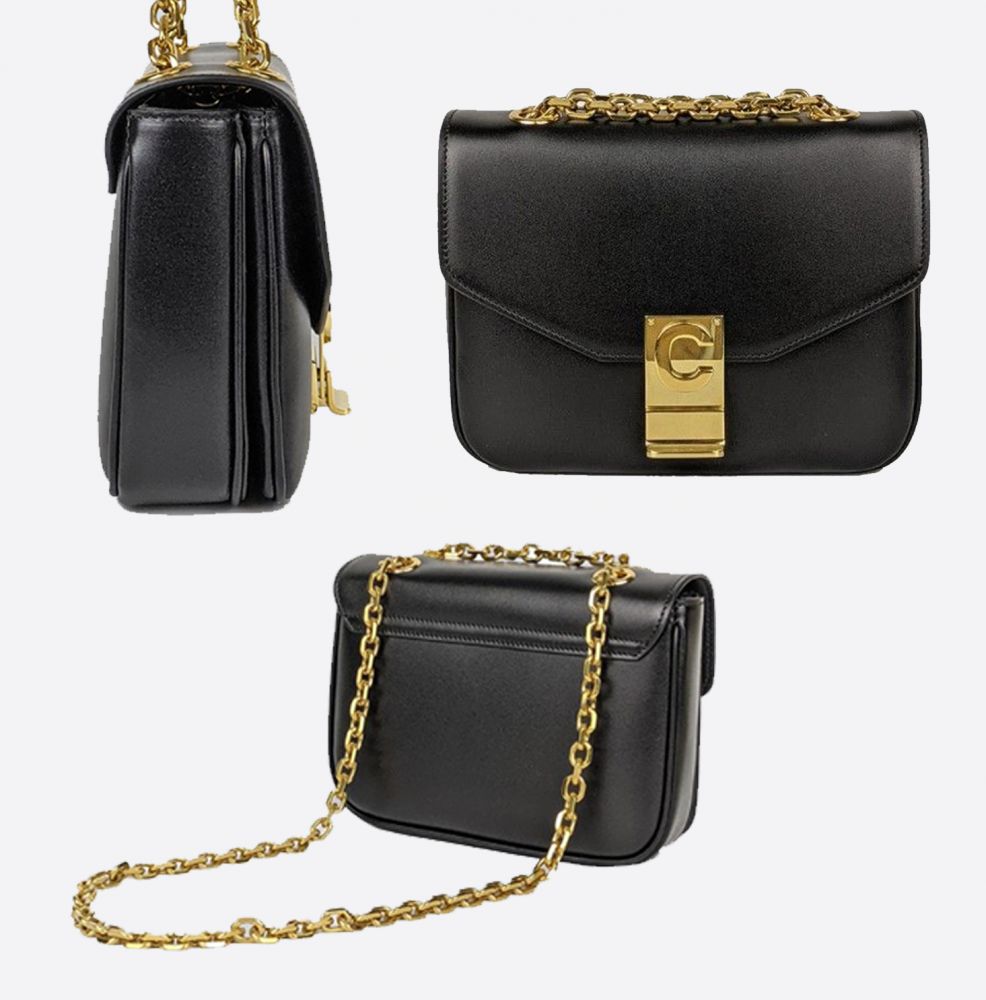 CELINE Small C 2 Way Bag in Calf Leather 18840 Black   原價：HK$19,100｜現售：HK$15,500 