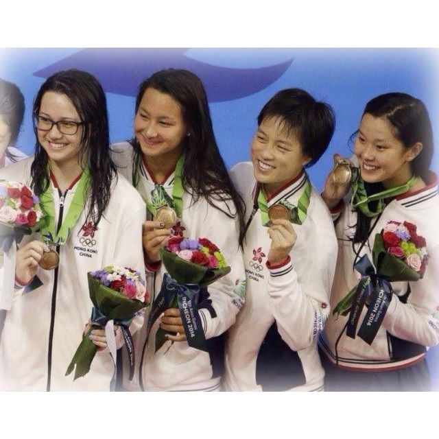 而在2014年亞運會游泳比賽中，與隊友贏得一共3面接力賽銅牌，更在女子4x100公尺捷泳接力打破香港紀錄。